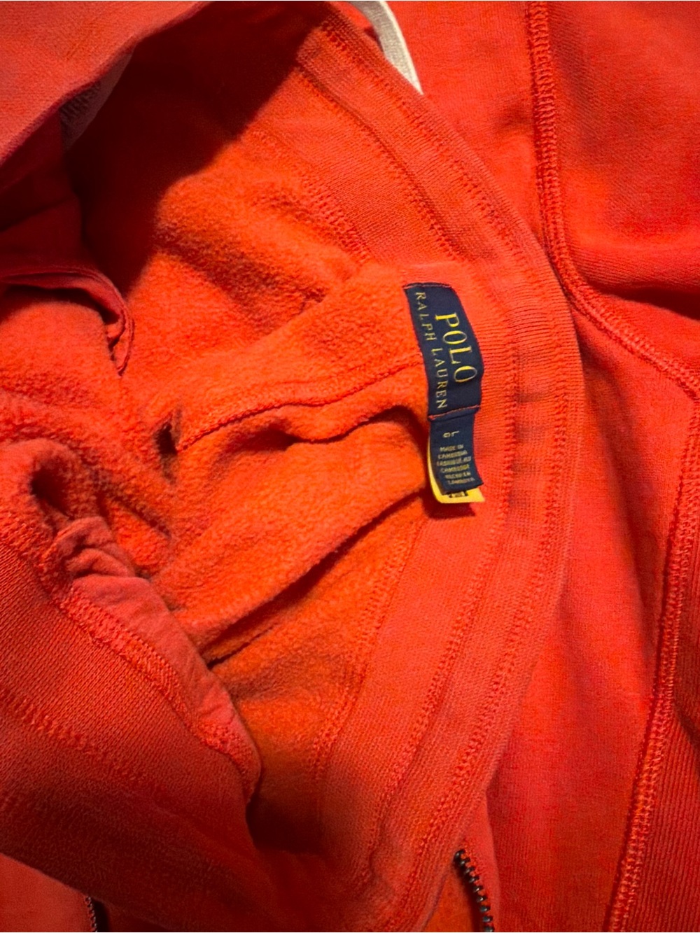 Polo by Ralph Lauren Men’s Bright Orange Zip Hoodie and Sweatpants bundle